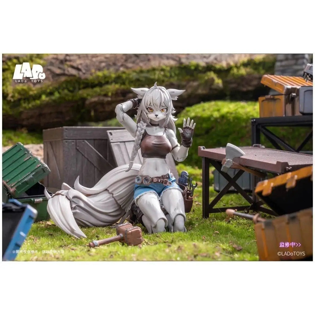 LADOTOYS ERA-001 1/12 Scale Liya Cute Wolf Sister Repairer Action Figures Soldier Movable Joints Anime Model Collection Toy Gift