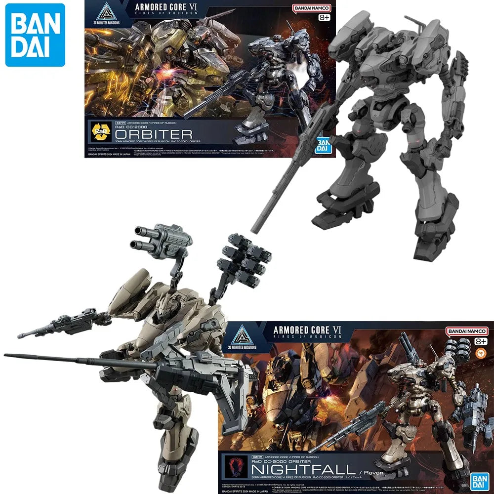 Bandai Genuine 30MM ARMORED CORE VI NIGHTFALL STEEL HAZE BD-011 MELANDER Liger Tail CC-2000 ORBITER Anime Figure Assembly Model