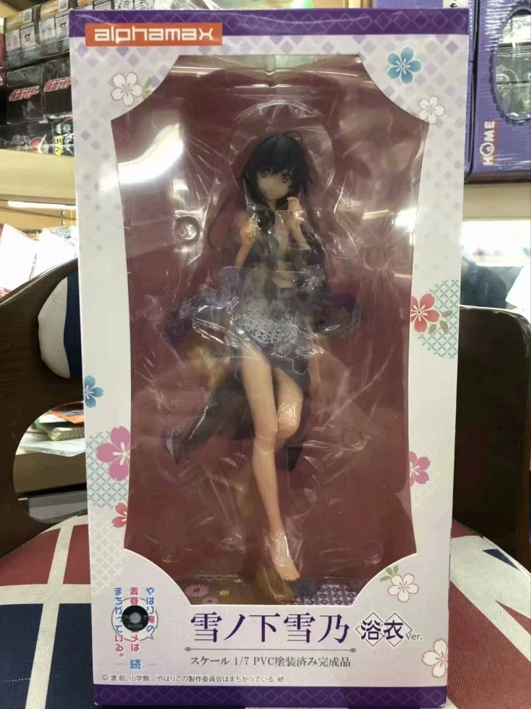 26cm Yukinoshita Yukino Figure Oregairu Standing Pose Yukata Anime Collectible Boxed Desktop Decor Figurine For Otaku Fans