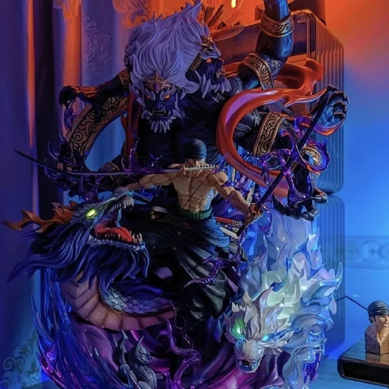 21cm One Piece Figure Roronoa Zoro Model Toy Animation Action Figure King of Hell PVC Effigy Collection Decoration Desktop Gift
