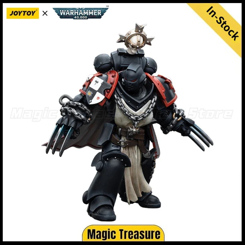 【In Stock】JOYTOY Warhammer 40K Black Templars Primaris Sword Brethren Alberic 1/18 Action Figure