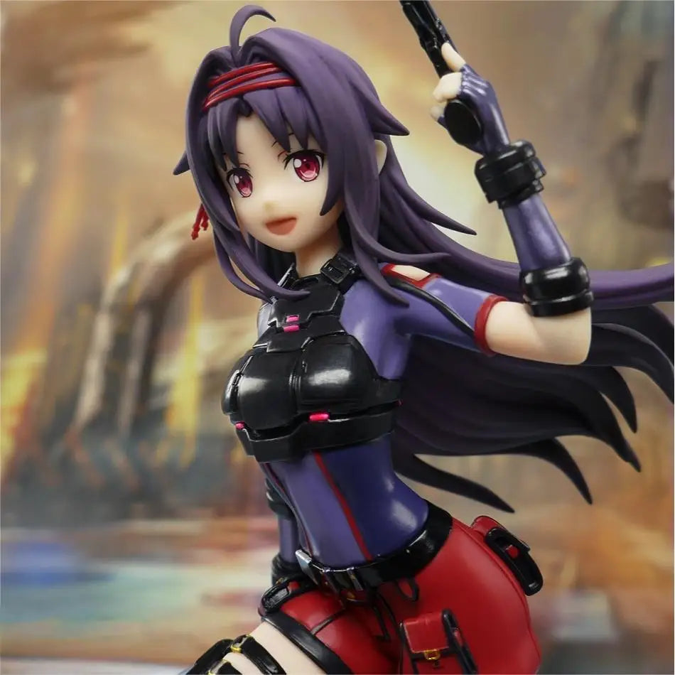 Original Bandai Banpresto Anime Characters Sword Art Online Konno Yuuki Pretty Collectible Ornaments Model Toys Garage
