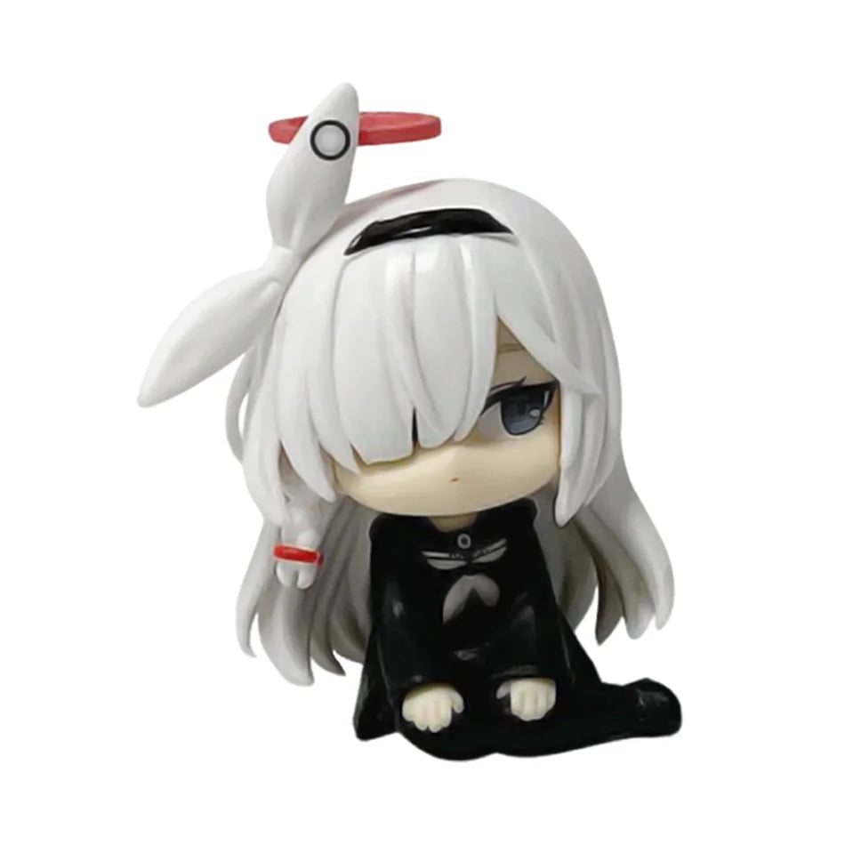 Beautiful Girl 7.5cm Blue Figure Anime Cute Chibi Desktop Standing Pose Animation Model Toy Gift Collection Ornament PVC