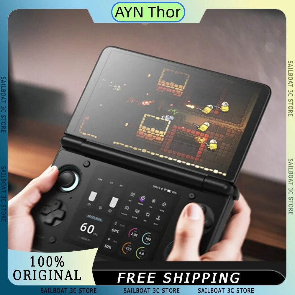 AYN Thor Dual Screen Flip Handheld Game Console 6" OLED 120 HZ 1080*1920 Screen SD 8Gen 2nd Version 16GB+1t Handheld Game Player