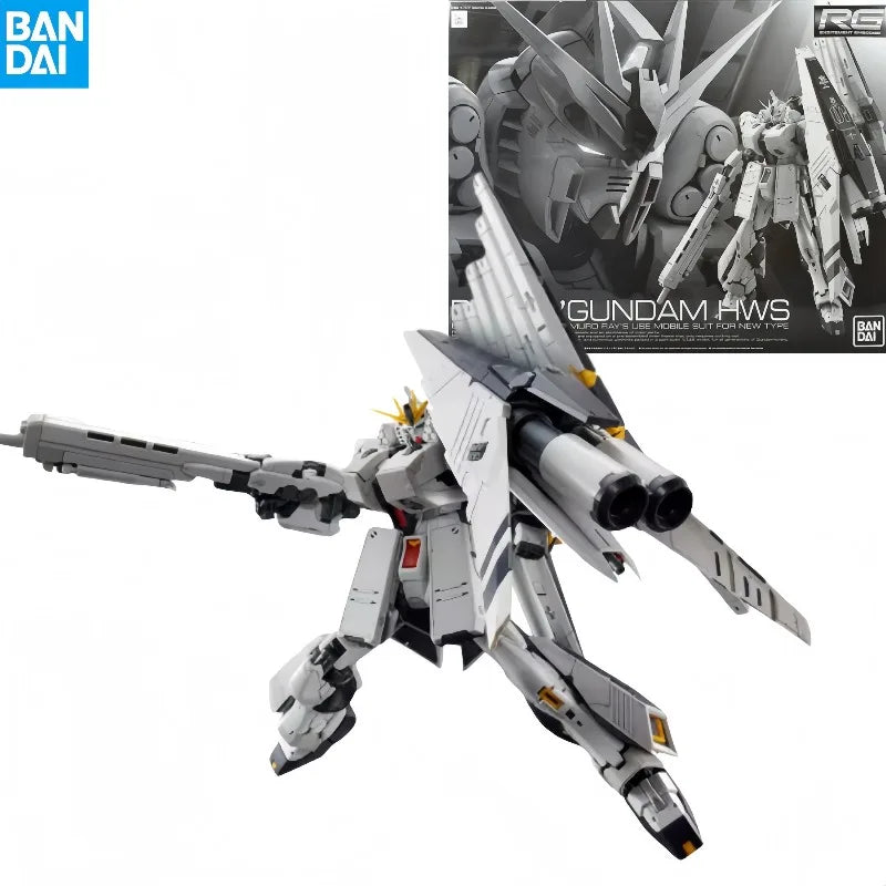 In StockGenuine Bandai  RG RX-93 V GUNDAM HWS Anime Action Figure Robot Periphery Collectible Assembly Model Toys Ornaments Gift