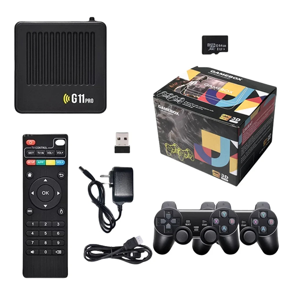 G11 Pro Game Box 4K HD TV Game Stick Video Game Console 64/128/256G 40000+ Retro Games Portable Game Player Wireless Gamepad