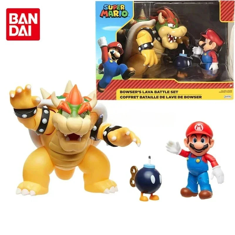 Jakks Original Super Mario Flash Game Anime Figure Model Lava Battle Bowser Bomber Suit Figure Model Collection Toy Gift