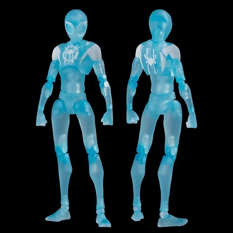 Anime Invisible Spider Man Miles Morales Action Figure Transparent Miles Spiderman Figuirne Movable Figure Collectible Model Toy