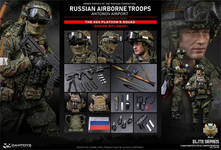In Stock DAMTOYS 1/6 Russian Federation VDV Airborne Force Rifleman 78105 Action Figure Collection Gift