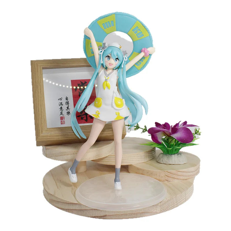New 20cm Fashion Hatsune Miku Anime Figure Cheerleader Hatsune Miku Action Figures Kawaii Girl Figurine PVC Collection Model Toy