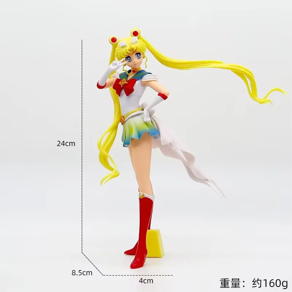 Sailor Moon Figure Anime Cartoon Jupiter Makoto Venus Minako Tsukino Rabbit Doll Toy Little Princess Cake Decoration Ornaments
