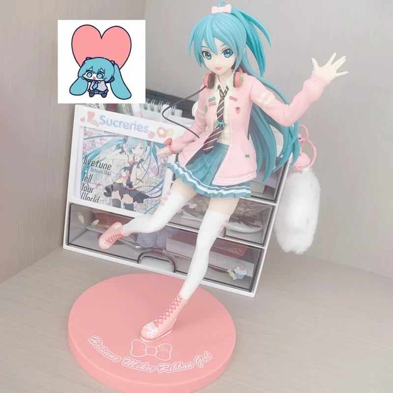 Original Sega SPM Hatsune Miku DIVA Anime Figure Arcade Future Tone Action Figure Ribbon Girl Ver  Pvc Model Ornament Toy