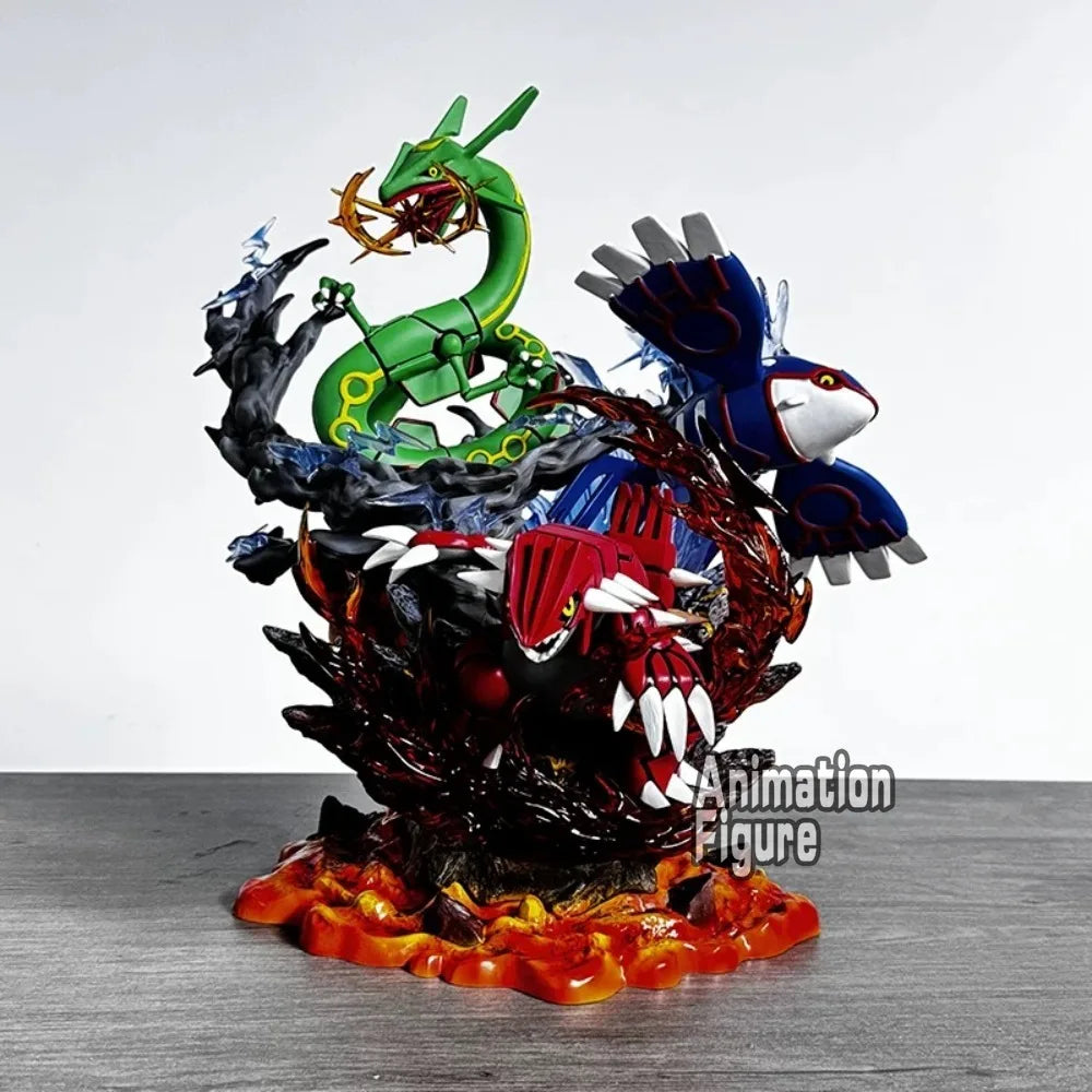 35cm/13.78in Anime Pokemon Figure Groudon Kyogre Rayquaza Action Figures Pvc Collection Model Toys for Childre Gifts