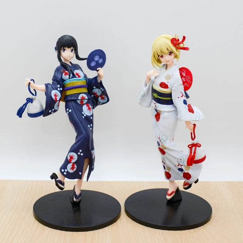 20cm Lycoris Recoil Nishikigi Chisato Anime Figure Inoue Takina Yukata de Odekake Action Figure Collectible Model Doll Toys Gift