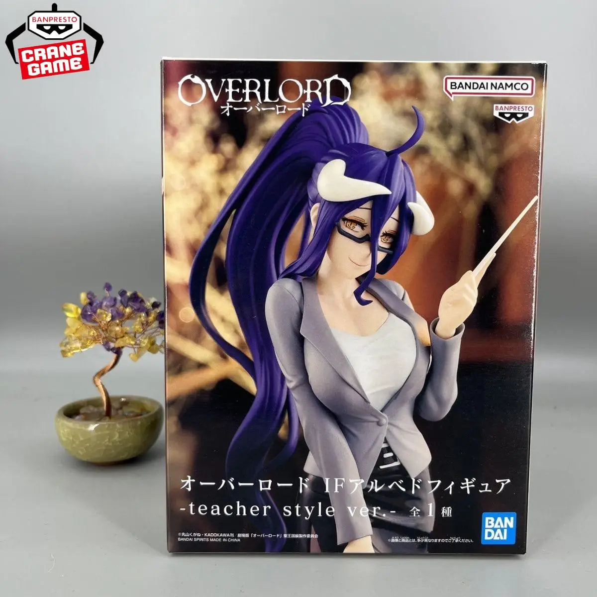 Original BANDAI NAMCO BANPRESTO Albedo Figure Teacher Style Ver. Overlord Anime Action Figures PVC Model Gifts Collectible Toys
