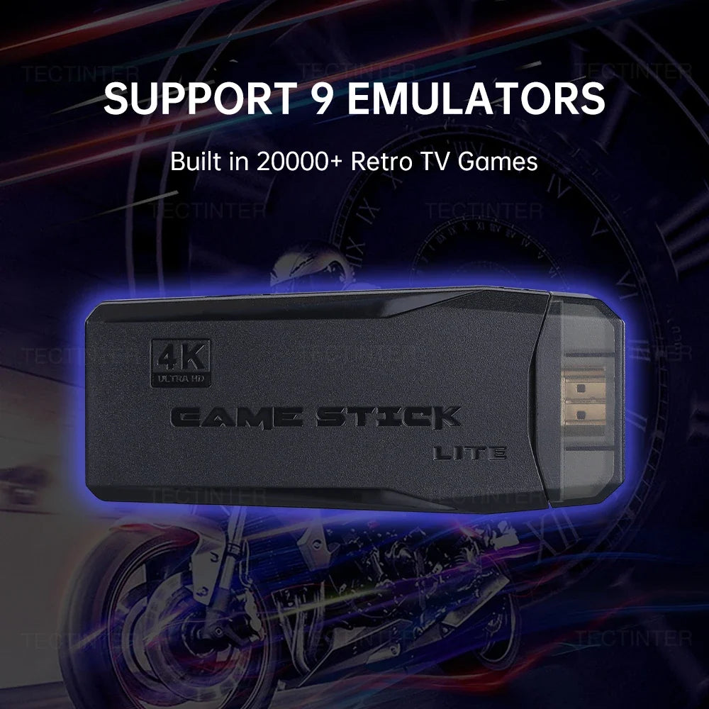 Retro Video Game Console Built-in 20000+ Games Handheld Game Player 64G 4K TV Game Stick 2.4G Wireless Controller Gamepad