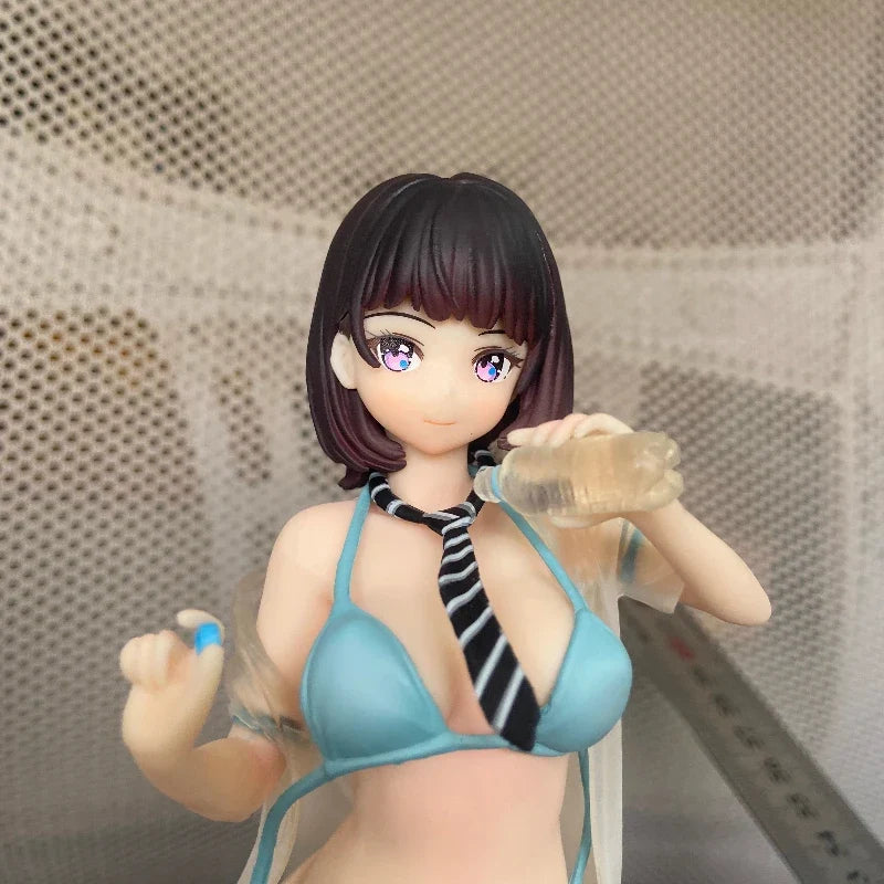22cm Anime Gk Figure Classmate Who Won'T Let Me Drink Swimsuit Bikini Girl Figurine Desk Decor Car Ornament Gift For Anime Fans