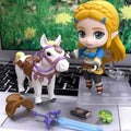 10cm Game Breath Of The Wild Princess Zelda With Horse Cute Anime Figure Anime Toys PVC Collection Model Doll Gifts 1212