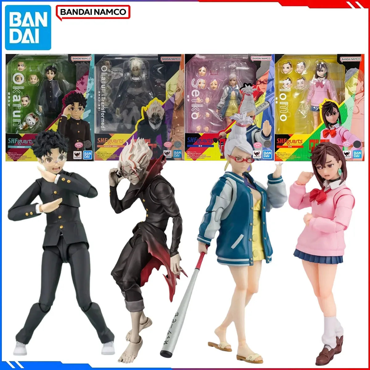 Genuine Bandai Original DAN DA DAN Figure Model Kits SHF Anime Figures Okarun Transformed Momoha Ayase Starlet  Action Model Toy