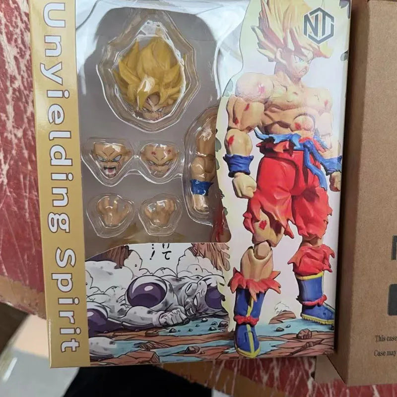 In Stock N&T Dragon Ball Shf Super Saiyan Son Goku Anime Action Figure Battle Damaged 3.0 Body Weekly Color Movable Toys Gift