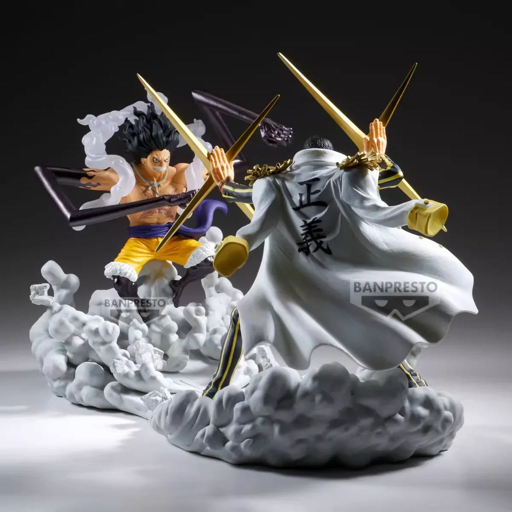 Original BANDAI BAPRESTO Anime ONE PIECE Kizaru Gear 4 Monkey D Luffy Senkou Zekkei Action Figure Toys PVC Model Collection