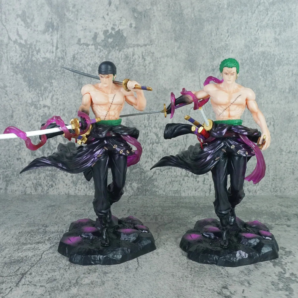 20CM Anime One Piece Roronoa Zoro Figure Swinging Sword Demon Slayer Action Standing Model Toy Gift Collection Action Figure PVC