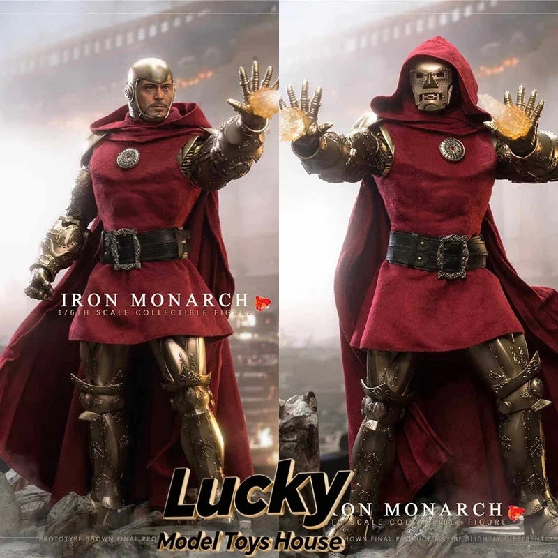 S-HERO 1/6 SH003 Iron Monarch Red Cloack Caped Man Action Figure Collection Tony Movie Villain 12" Full Set Soldier Model Gifts