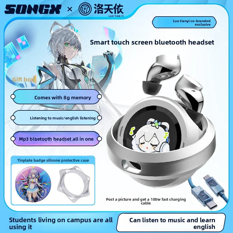 Luo Tianyi Co-branded Wireless Bluetooth earphones Touch 32h Playtime earbuds Noise reduction IPX4 Waterproof for Christmas Gift