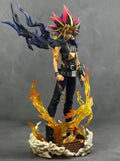 28cm Duel Monsters Anime Figure Gk Yugi Muto Figures 2 Heads Pvc Anime Statue Model Collectible Decoration Toys Christmas Gifts