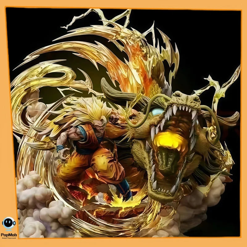 Dragon Fist Explosion Dragon Ball Super Saiyan 3 Son Goku Model Scene Statue Action Figure Collectible Display