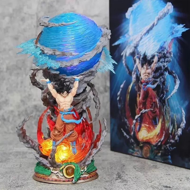 25cm Dragon Ball Z Son Goku Super Genki  Pvc Figure Luminous Led Statue Anime Collectible Perfect Gift Fans Display Shelf Decor