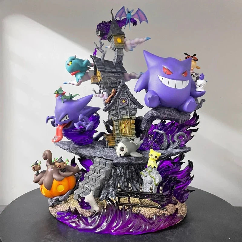 New Pocket Monster 31cm EGG Ghost Type Family Set Gengar Evolution Gk Figures Pvc Anime Static Statue Surprise Gifts Toys