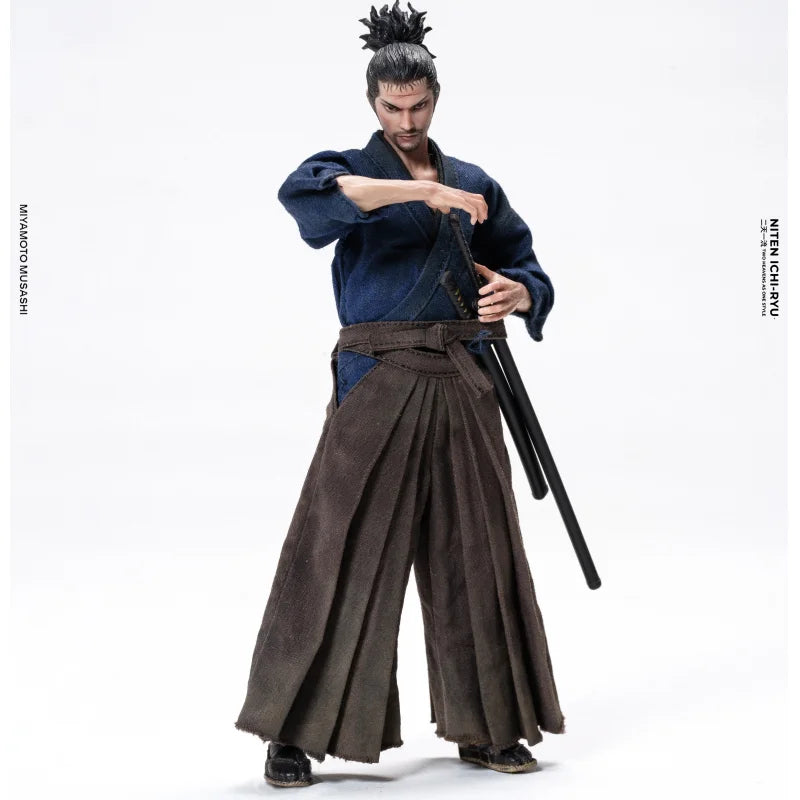 Niten Ichi Ryu Miyamoto Musashi Bewegliche Actionfigur im Maßstab 1:12 Vagabunden-Samurai-Stoffoutfit Sammlerstück als Geschenk für Erwachsene