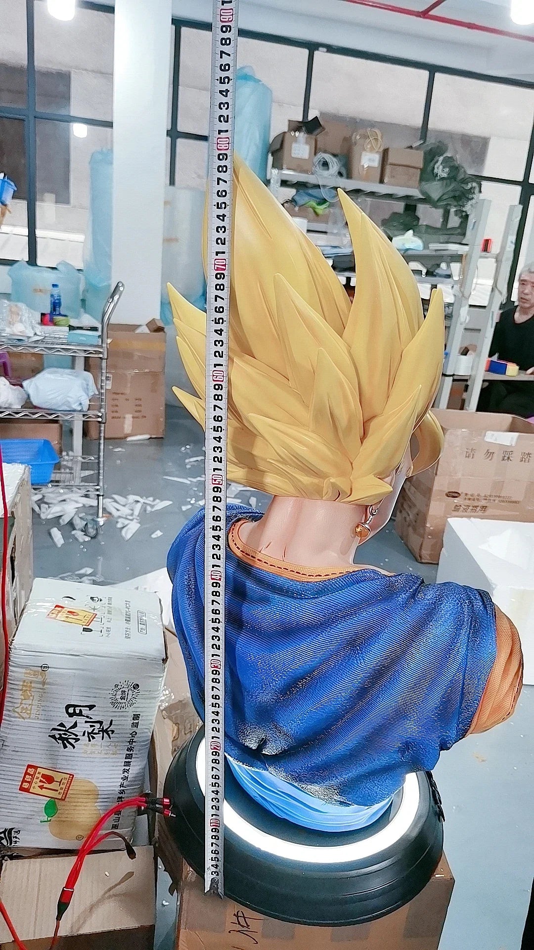 82cm Dragon Ball Anime Peripheral Vegeta Bej Ta Yonsei Super Saiyan Oversized 1:1 Statue Collection Big Ornament Model Gift Toys