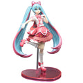 22CM Anime Hatsune Miku Lolita Dress Up Standing Ribbon x Heart Model Toy Gift For Children Collection PVC Action Figure