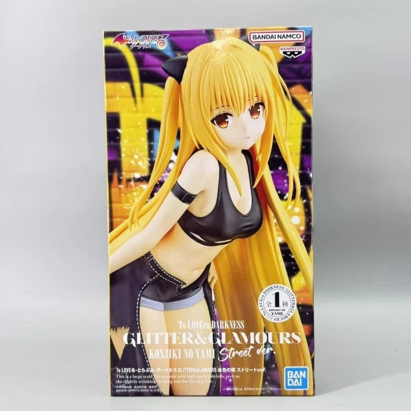 Original Genuine Bandai BANPRESTO Glitter & Glamours To Love-Ru Darkness Konjiki No Yami Street Ver 22cm Figure AS