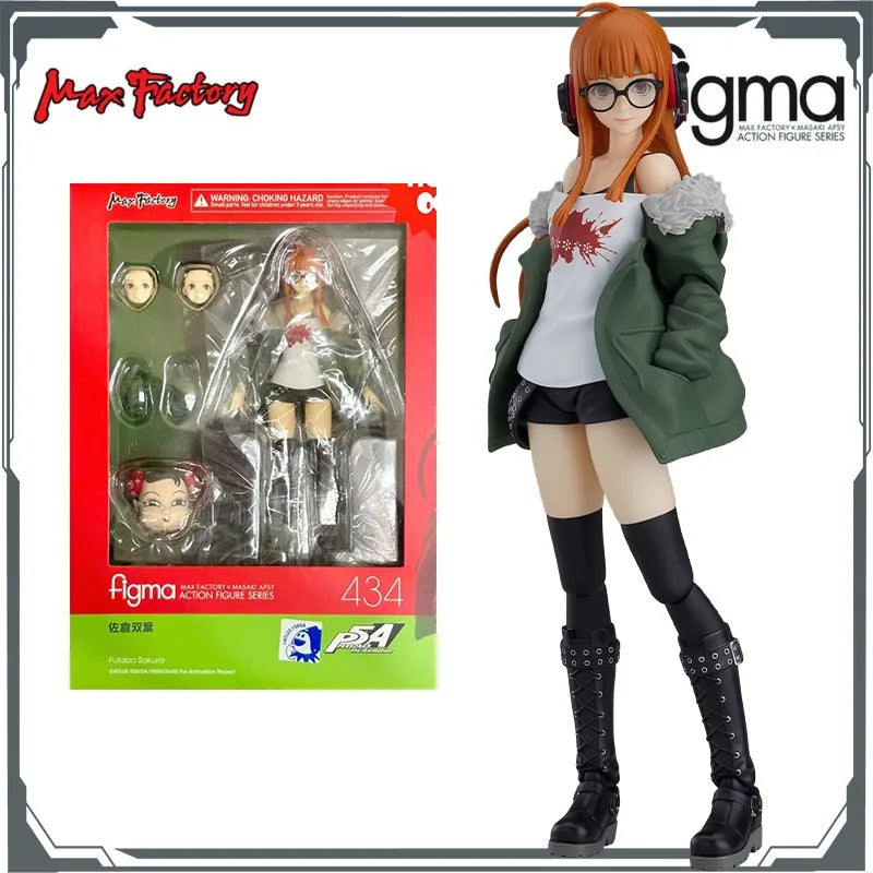 Max Factory Figma #434 Futaba Sakura – 140 mm bewegliche Puppe aus PVC/ABS-Material, Persona5 Stil, Actionfigur für Anime-Fans jeden Alters