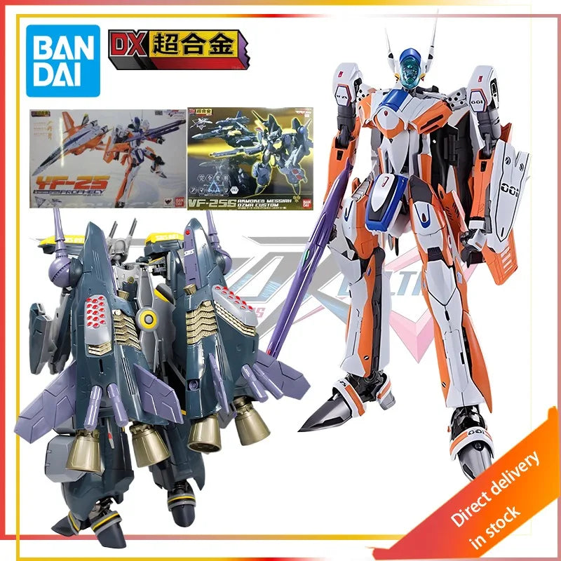 BANDAI Original DX Superalloy Series Normal VF-25S Armored Backpack/YF-25 Prophecy  Action Joint Mobility Figure Model Toys