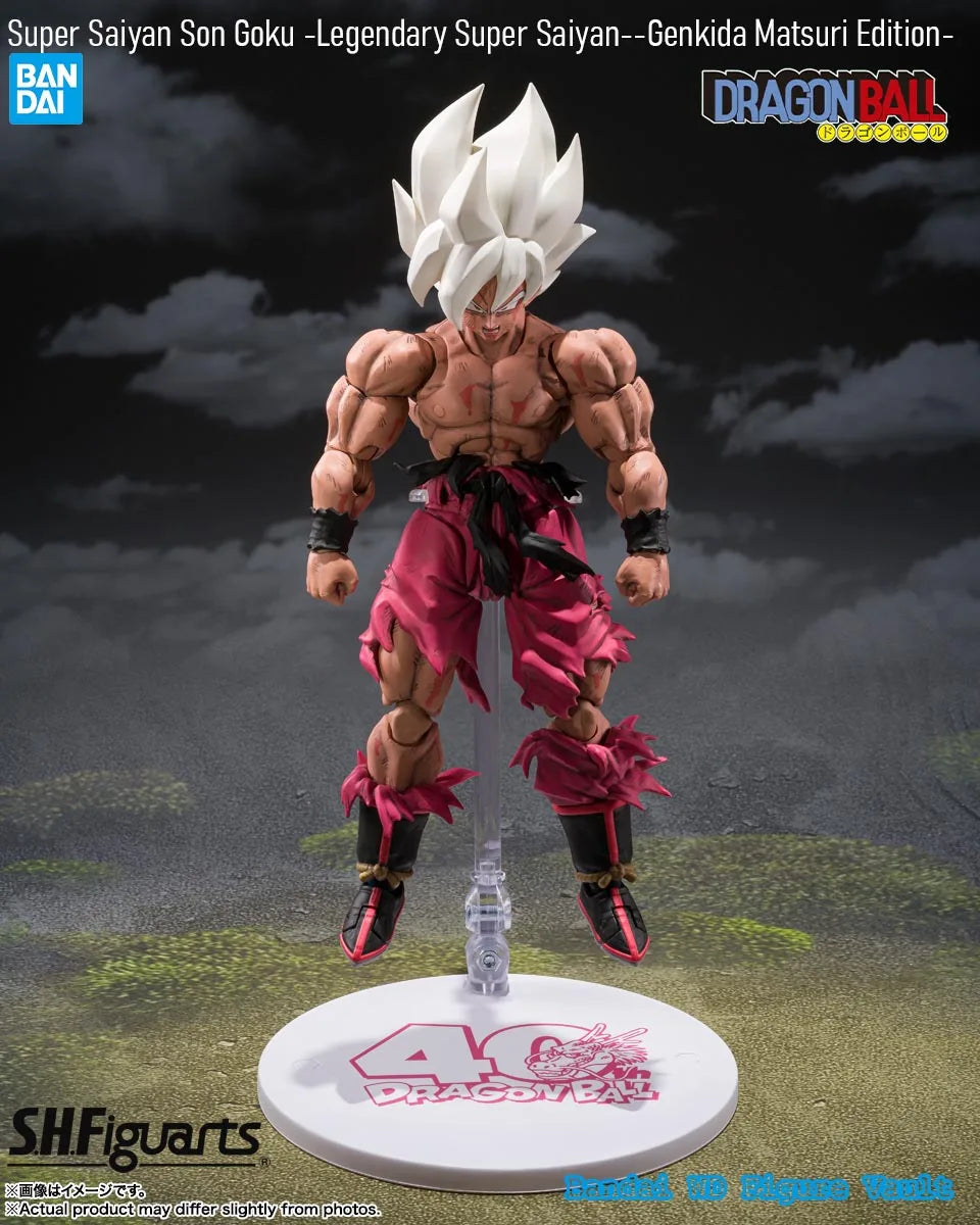 In stock Bandai S.H.Figuarts Dragon Ball Z Super Saiyan Son Goku Legendary Super Saiyan Genkida Matsuri Edition Figures Toy Gift