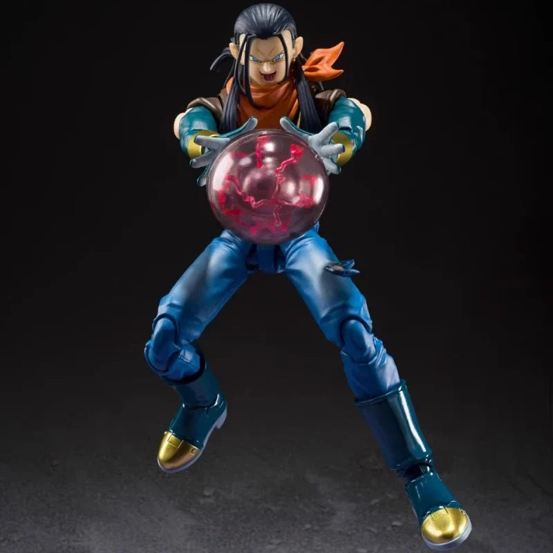 Bandai S.H.Figuarts Dragon Ball Figure Pvc Gt Super Android 17 Customization Toy Model Collection Action Figurine Gift