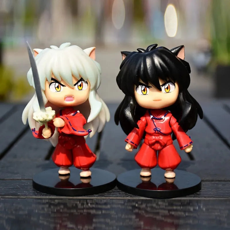 New Inuyasha Anime Figure Higurashi Kagome Miroku Sesshoumaru Action Figure Q Version Toys Pvc Model Doll  Gifts for Kids
