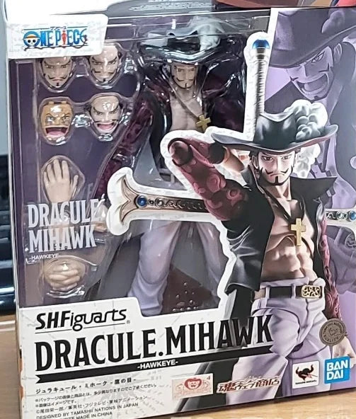 Original Bandai S.H.Figuarts Shf One Piece Dracule Mihawk Hawk Eye  In Stock Anime Action Collection Figures Model Toys