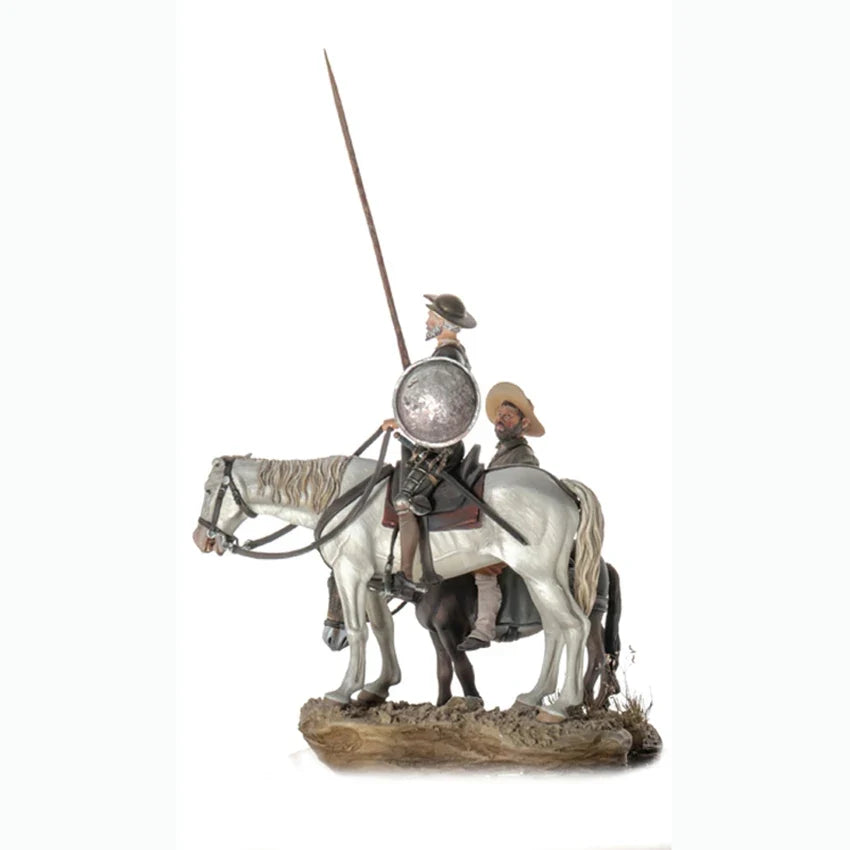 Unassambled   1/32 54mm ancient fantasy soldier Don Quixote and Sancho  figure  Resin figure miniature model kits Unpainted