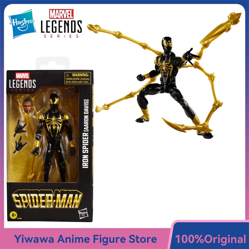 Original NEW Hasbro Marvel Legends Series Avengers Iron Spider (Aaron Davis) 15cm Spider-Man Anime Action Figure Model Toys