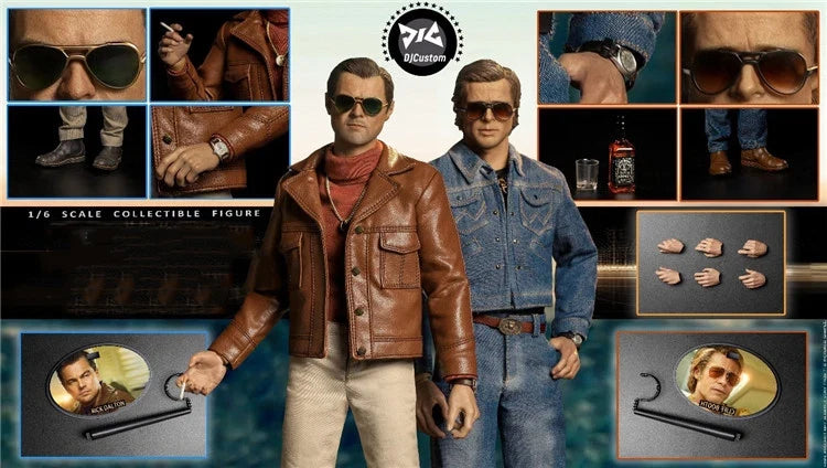 DJCUSTOM NO-16005 1/6 Men Soldier Brad Pitt Leonardo Dicaprio Retro Double Suit Full Set 12" Action Figure Model Body Toys