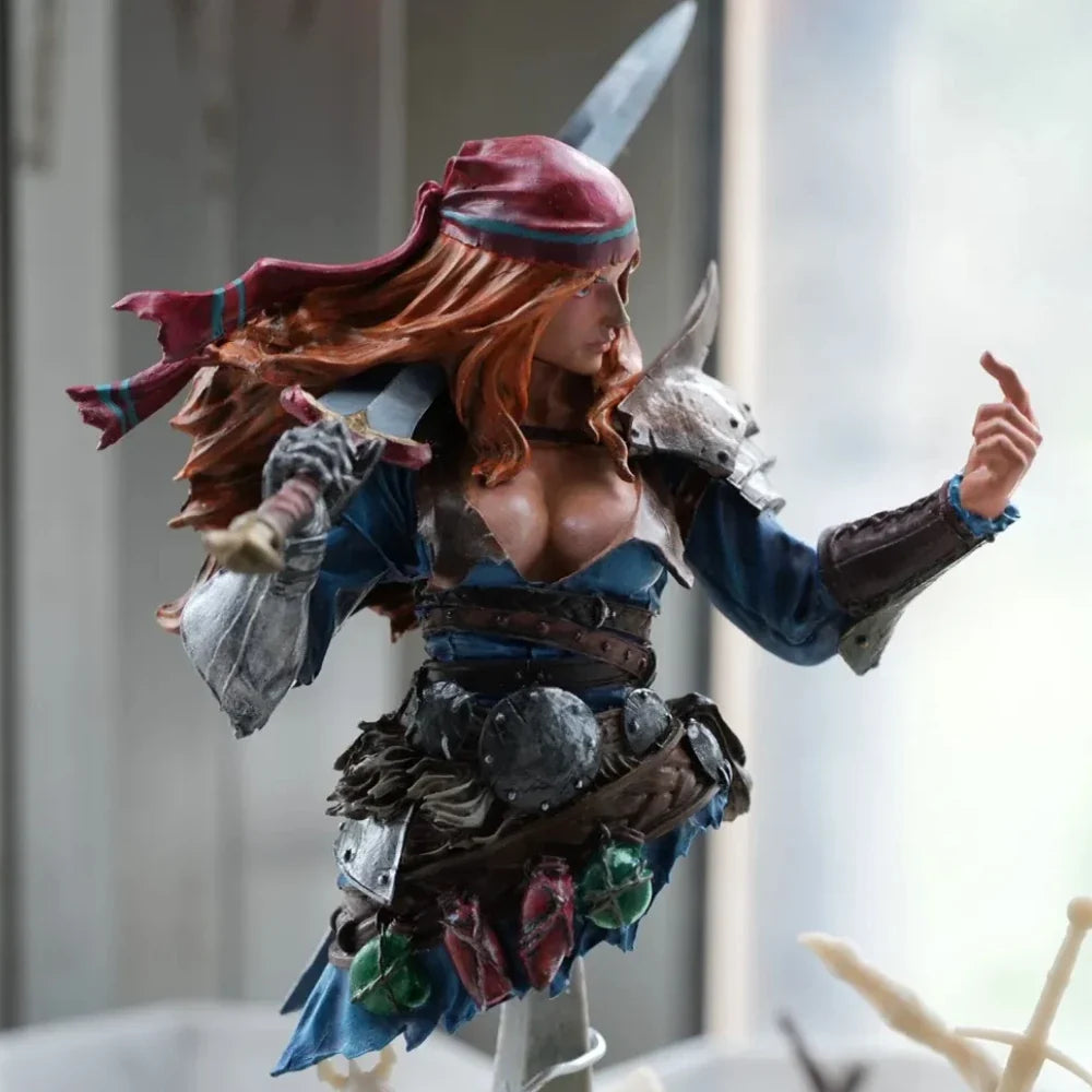 1/10 Woman Pirates Bust Resin Model Kit Unpainted Unassembled Girl Garage Kits DIY Self-assembly Coloring Figurines