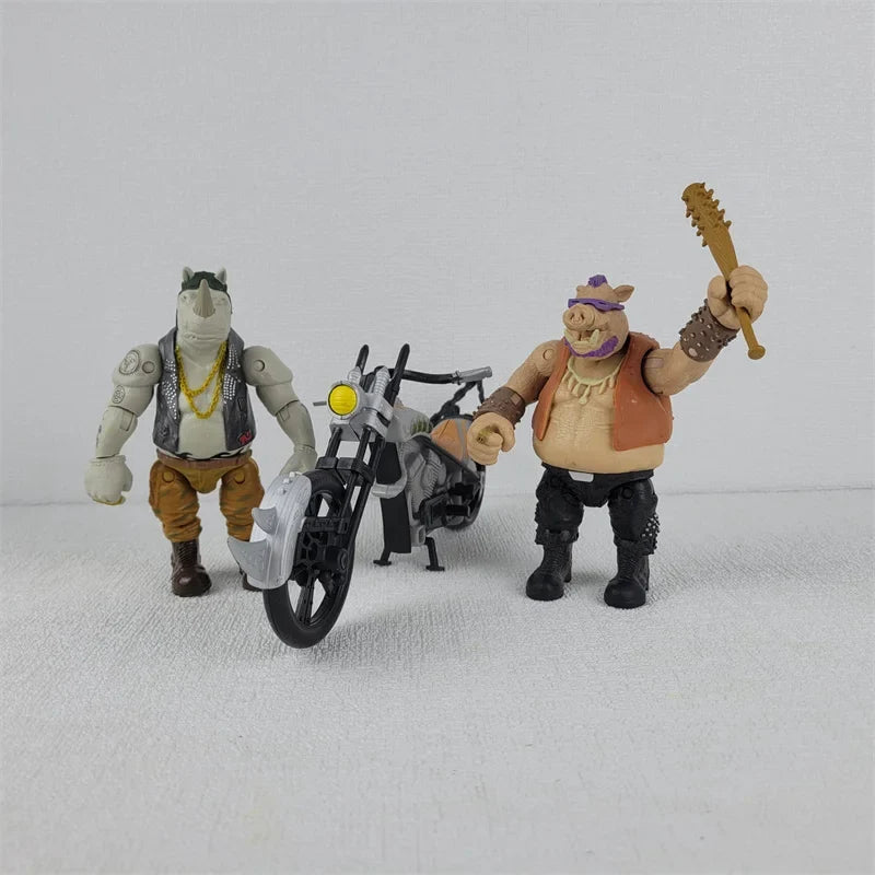 Playmates Turtles Action Figure Puppet Horse Motorcycle Rhinoceros Tiger Scene Models Anime Model Doll Desktop Decoration