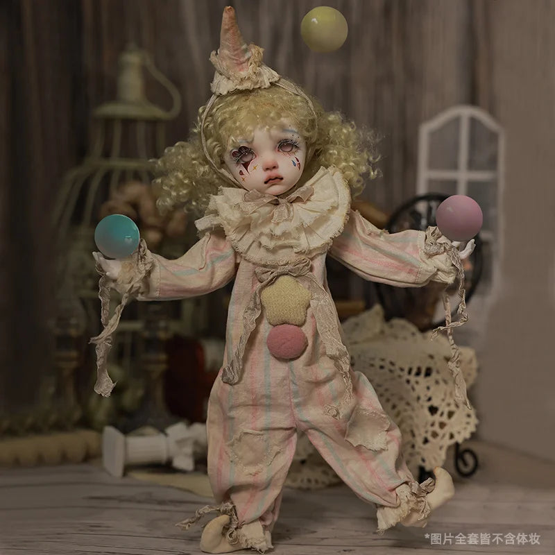 Original BJD 6 Points 6 Sd Doll Sekino Clown Makeup Circus Doll Costume Personalized Custom Figurine Genuine Model Gifts
