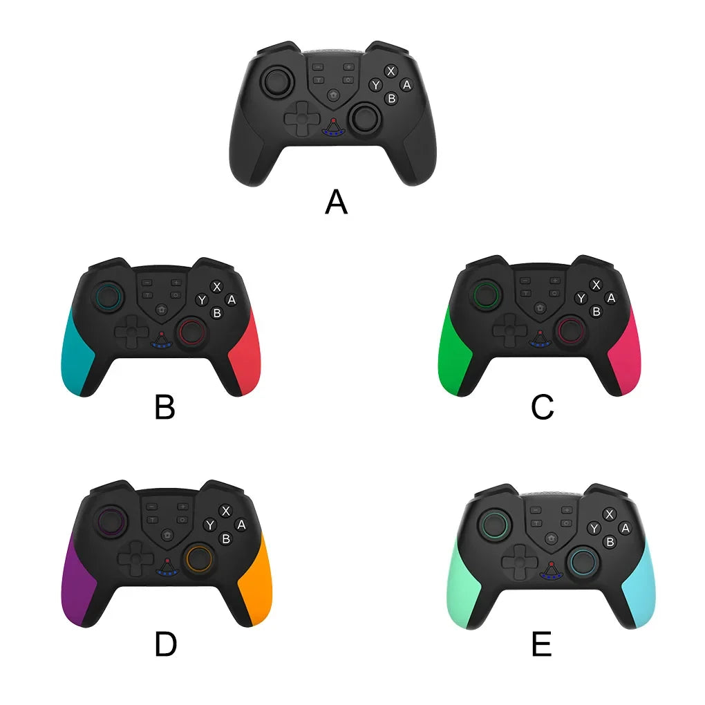 Wireless Gamepad Vibration Joystick Bluetooth-compatible Game Controller Replacement for Nintendo Switch, Green Pink