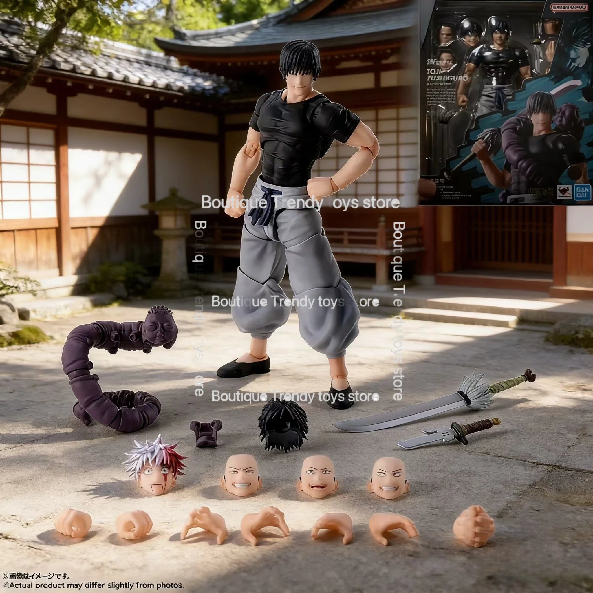 Auf Lager BANDAI Original S.H.Figuarts JUJUTSU Toji Fushiguro Satoru Gojo SHF Actionfigur Modell Geschenk für Kinder Schaumstoffbox Verpackung